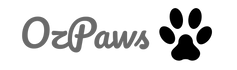 OzPaws logo with paw print on a white background