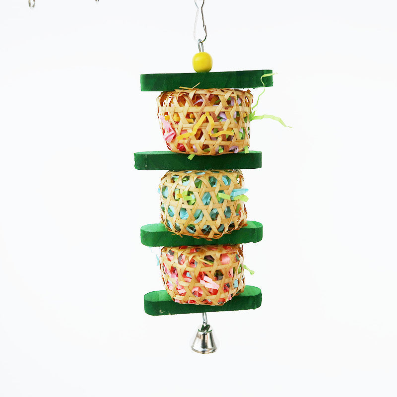 Rainbow Rattan Trio – Shredding & Foraging Enrichment Toy